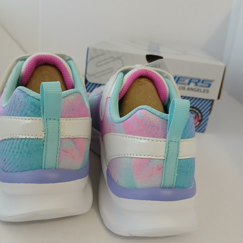 Skechers Kids Tie-Dye Pastel Sneaker - Mint, Pink & Lavender - Picture 8 of 8